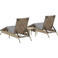 Maison Exclusive - Chaises longues lot de 2 avec table beige résine tressée Discount