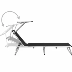 Maison Exclusive - Chaises longues pliables et toit lot de 2 aluminium textilène Discount