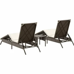Maison Exclusive - Chaises longues lot de 2 avec table marron résine tressée Sale
