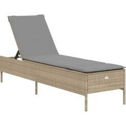 Maison Exclusive Bains De Soleil, Transats Et Hamacs | - Chaises longues avec coussins lot de 2 beige résine tressée