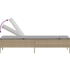 Maison Exclusive Bains De Soleil, Transats Et Hamacs | - Chaises longues avec coussins lot de 2 beige résine tressée