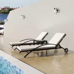 Maison Exclusive Bains De Soleil, Transats Et Hamacs | - Chaises longues avec coussins lot de 2 marron résine tressée