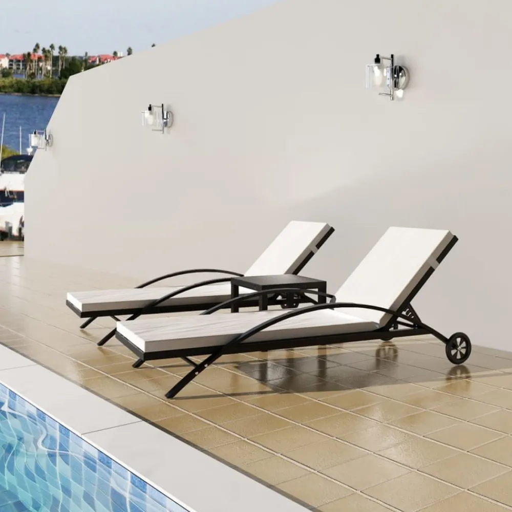 Maison Exclusive Bains De Soleil, Transats Et Hamacs | - Chaises longues avec coussins lot de 2 marron résine tressée