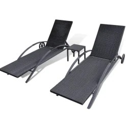 Maison Exclusive Bains De Soleil, Transats Et Hamacs | - Chaises longues avec coussins lot de 2 marron résine tressée