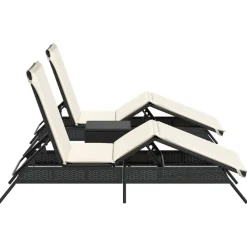 Maison Exclusive - Chaises longues lot de 2 avec table noir résine tressée Online