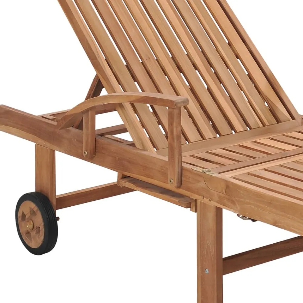 Maison Exclusive Bains De Soleil, Transats Et Hamacs | - Chaises longues lot de 2 avec coussin crème bois de teck solide