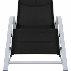 Maison Exclusive - Chaises longues lot de 2 avec table aluminium noir Clearance