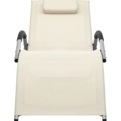 Maison Exclusive - Chaises longues textilène lot de 2 crème et gris Hot