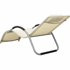 Maison Exclusive - Chaises longues textilène lot de 2 crème et gris Hot