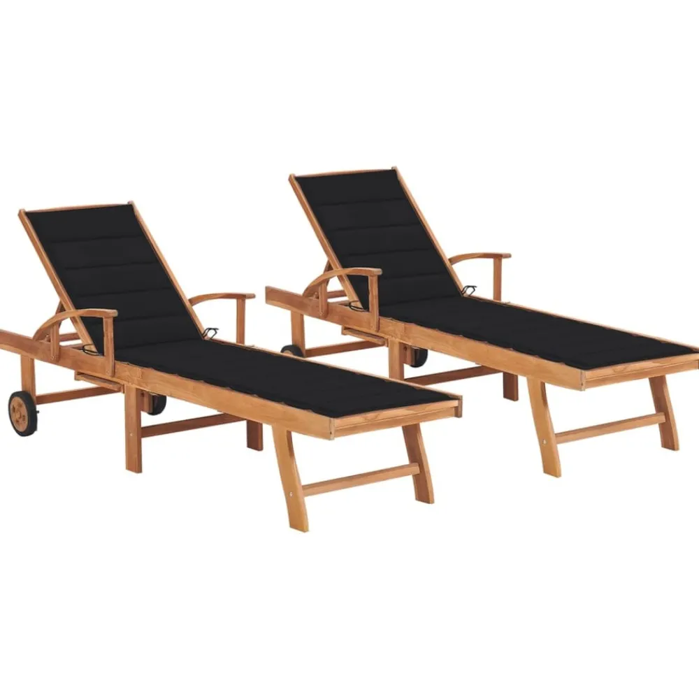 Maison Exclusive Bains De Soleil, Transats Et Hamacs | - Chaises longues avec coussins lot de 2 beige résine tressée