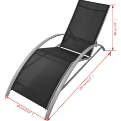 Maison Exclusive - Chaises longues et parasol aluminium noir Outlet