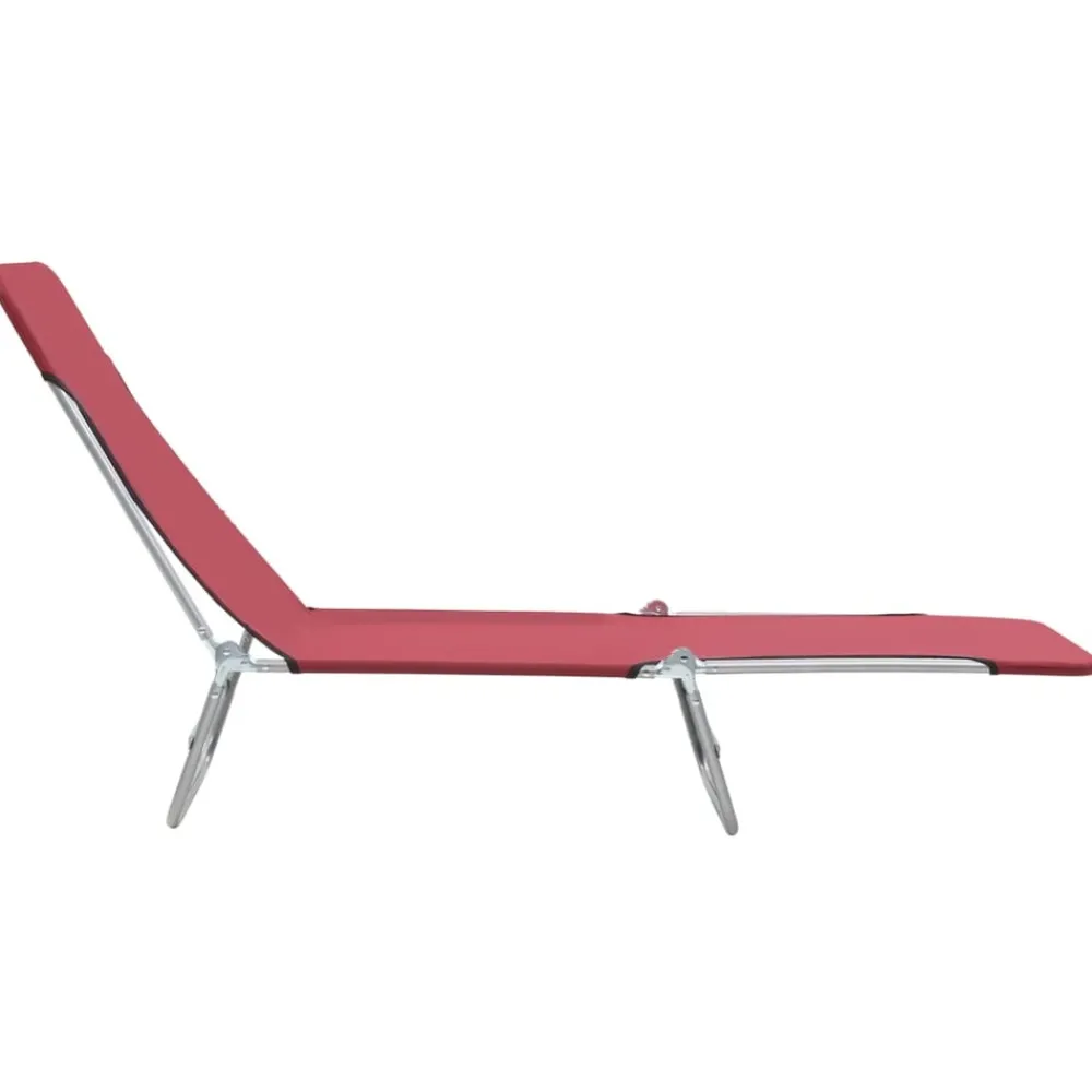 Maison Exclusive - Chaises longues pliables lot de 2 acier et tissu rouge Online