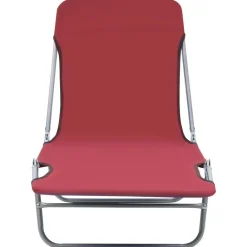 Maison Exclusive - Chaises longues pliables lot de 2 acier et tissu rouge Online