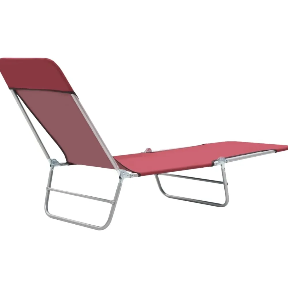 Maison Exclusive - Chaises longues pliables lot de 2 acier et tissu rouge Online