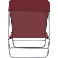 Maison Exclusive - Chaises longues pliables lot de 2 acier et tissu rouge Online