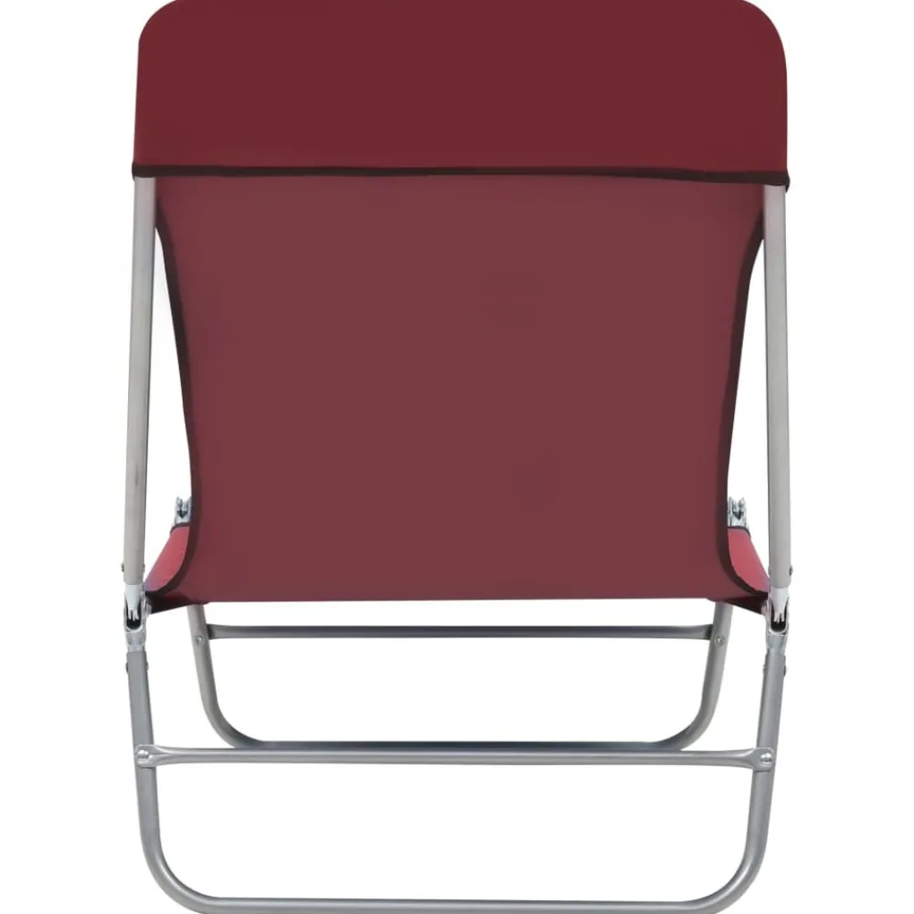 Maison Exclusive - Chaises longues pliables lot de 2 acier et tissu rouge Online