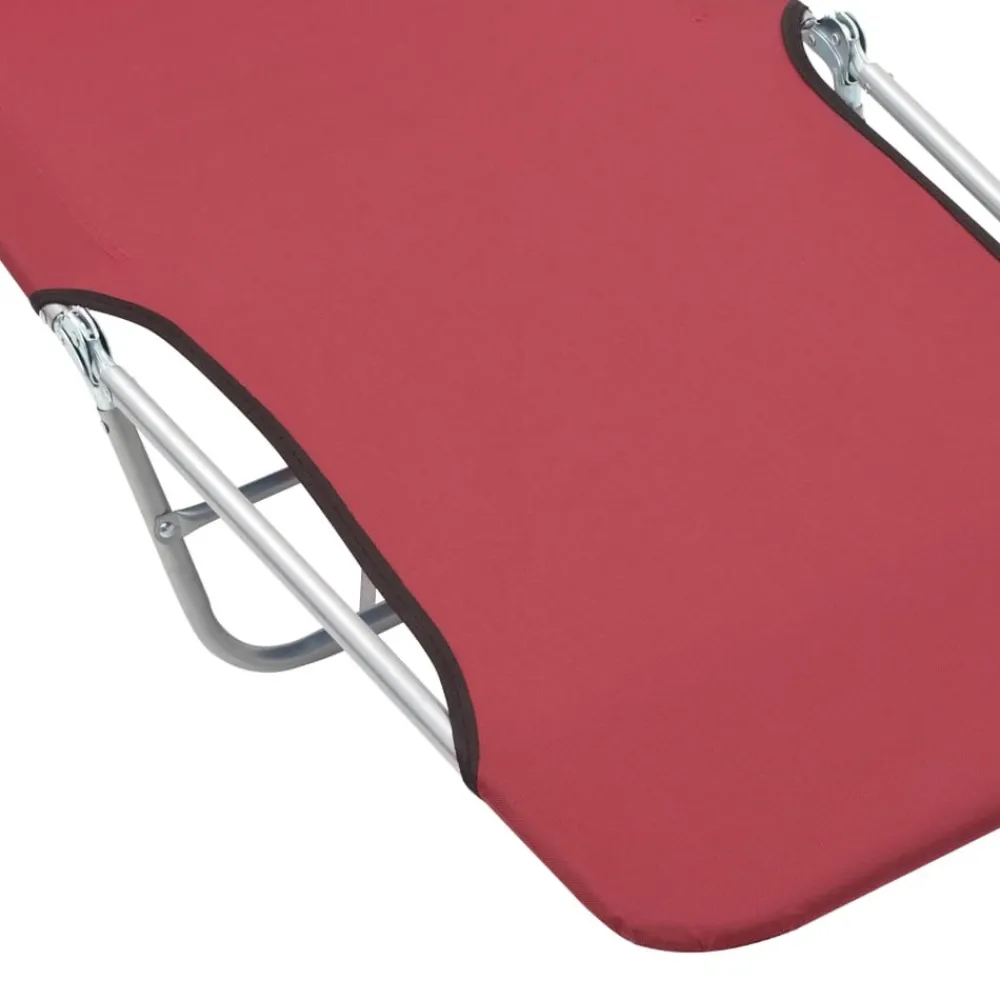 Maison Exclusive - Chaises longues pliables lot de 2 acier et tissu rouge Online