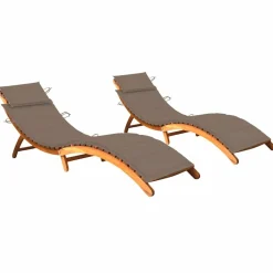 Maison Exclusive Bains De Soleil, Transats Et Hamacs | - Chaises longues avec coussins lot de 2 gris résine tressée