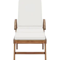 Maison Exclusive Bains De Soleil, Transats Et Hamacs | - Chaises longues et coussins blanc crème lot de 2 bois d'acacia