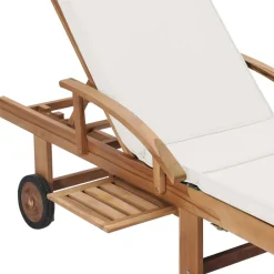 Maison Exclusive Bains De Soleil, Transats Et Hamacs | - Chaises longues et coussins blanc crème lot de 2 bois d'acacia