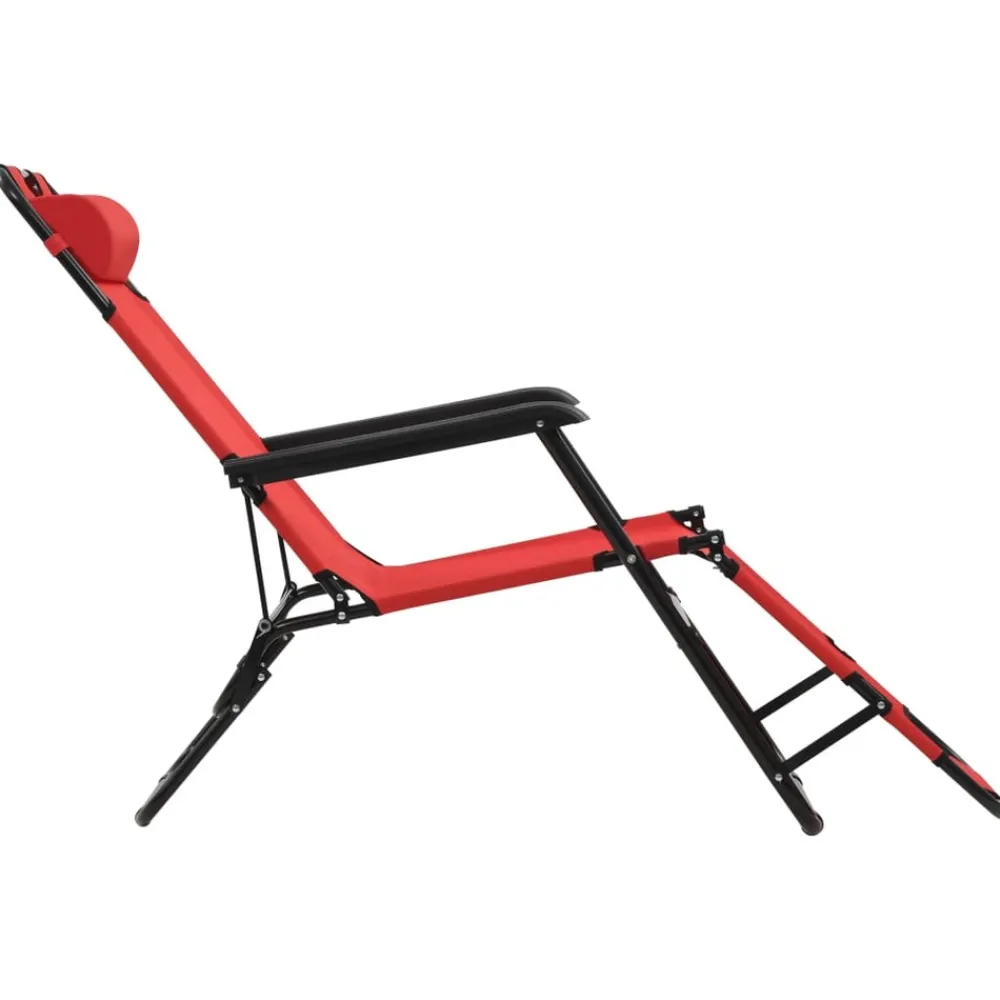 Maison Exclusive - Chaises longues pliables 2 pcs avec repose-pied acier rouge Best