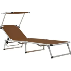 Maison Exclusive - Chaises longues pliables et toit lot de 2 aluminium textilène Clearance