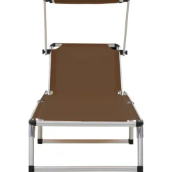 Maison Exclusive - Chaises longues pliables et toit lot de 2 aluminium textilène Clearance