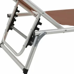 Maison Exclusive - Chaises longues pliables et toit lot de 2 aluminium textilène Clearance