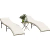 Maison Exclusive Bains De Soleil, Transats Et Hamacs | - Chaises longues bleu foncé bois d'acacia solide et tissu
