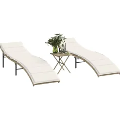 Maison Exclusive Bains De Soleil, Transats Et Hamacs | - Chaises longues bleu foncé bois d'acacia solide et tissu