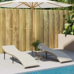 Maison Exclusive Bains De Soleil, Transats Et Hamacs | - Chaises longues bleu foncé bois d'acacia solide et tissu