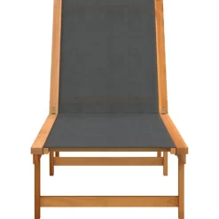 Maison Exclusive - Chaises longues lot de 2 noir bois d'acacia solide et textilène Sale