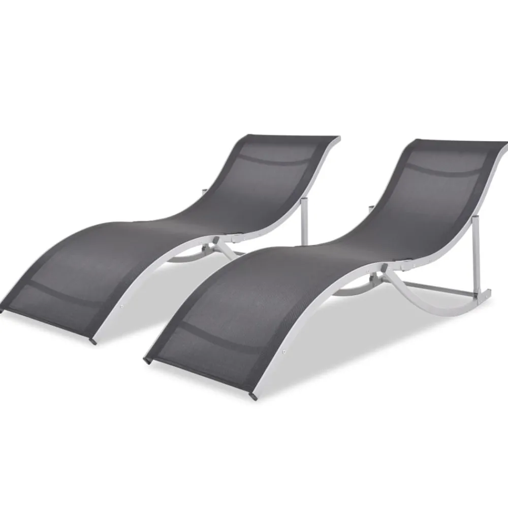 Maison Exclusive Bains De Soleil, Transats Et Hamacs | - Chaises longues lot de 2 205x60x31,5cm bois massif de pin