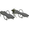 Maison Exclusive - Chaises longues lot de 2 avec table gris résine tressée Online