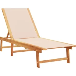 Maison Exclusive - Chaises longues lot de 2 table crème bois d'acacia et textilène Clearance