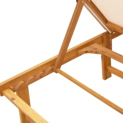 Maison Exclusive - Chaises longues lot de 2 table crème bois d'acacia et textilène Clearance