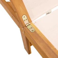 Maison Exclusive - Chaises longues lot de 2 table crème bois d'acacia et textilène Clearance