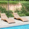 Maison Exclusive Bains De Soleil, Transats Et Hamacs | - Chaises longues lot de 2 avec coussin rouge bois de teck solide