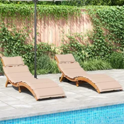 Maison Exclusive Bains De Soleil, Transats Et Hamacs | - Chaises longues lot de 2 avec coussin rouge bois de teck solide