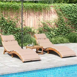 Maison Exclusive Bains De Soleil, Transats Et Hamacs | - Chaises longues lot de 2 avec coussin rouge bois de teck solide