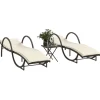 Maison Exclusive Bains De Soleil, Transats Et Hamacs | - Chaises longues avec repose-pied 2 pcs résine tressée marron