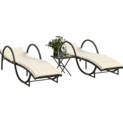 Maison Exclusive Bains De Soleil, Transats Et Hamacs | - Chaises longues avec repose-pied 2 pcs résine tressée marron