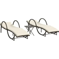 Maison Exclusive Bains De Soleil, Transats Et Hamacs | - Chaises longues avec repose-pied 2 pcs résine tressée marron