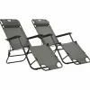 Maison Exclusive - Chaises longues pliables 2 pcs avec repose-pied acier gris Outlet