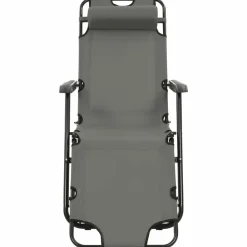 Maison Exclusive - Chaises longues pliables 2 pcs avec repose-pied acier gris Outlet