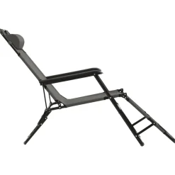 Maison Exclusive - Chaises longues pliables 2 pcs avec repose-pied acier gris Outlet