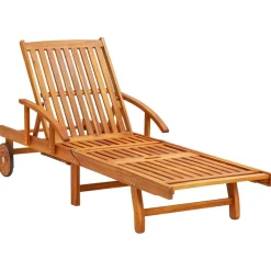 Maison Exclusive - Chaises longues lot de 2 avec table et coussins acacia solide Online