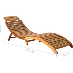Maison Exclusive - Chaises longues lot de 2 bois d'acacia solide Outlet