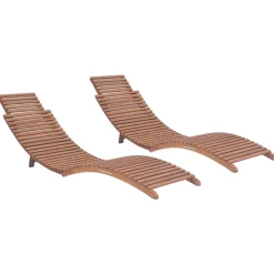 Maison Exclusive - Chaises longues pliables lot de 2 bois de teck solide Sale