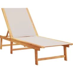 Maison Exclusive - Chaises longues lot de 2 table gris bois d'acacia et textilène Clearance
